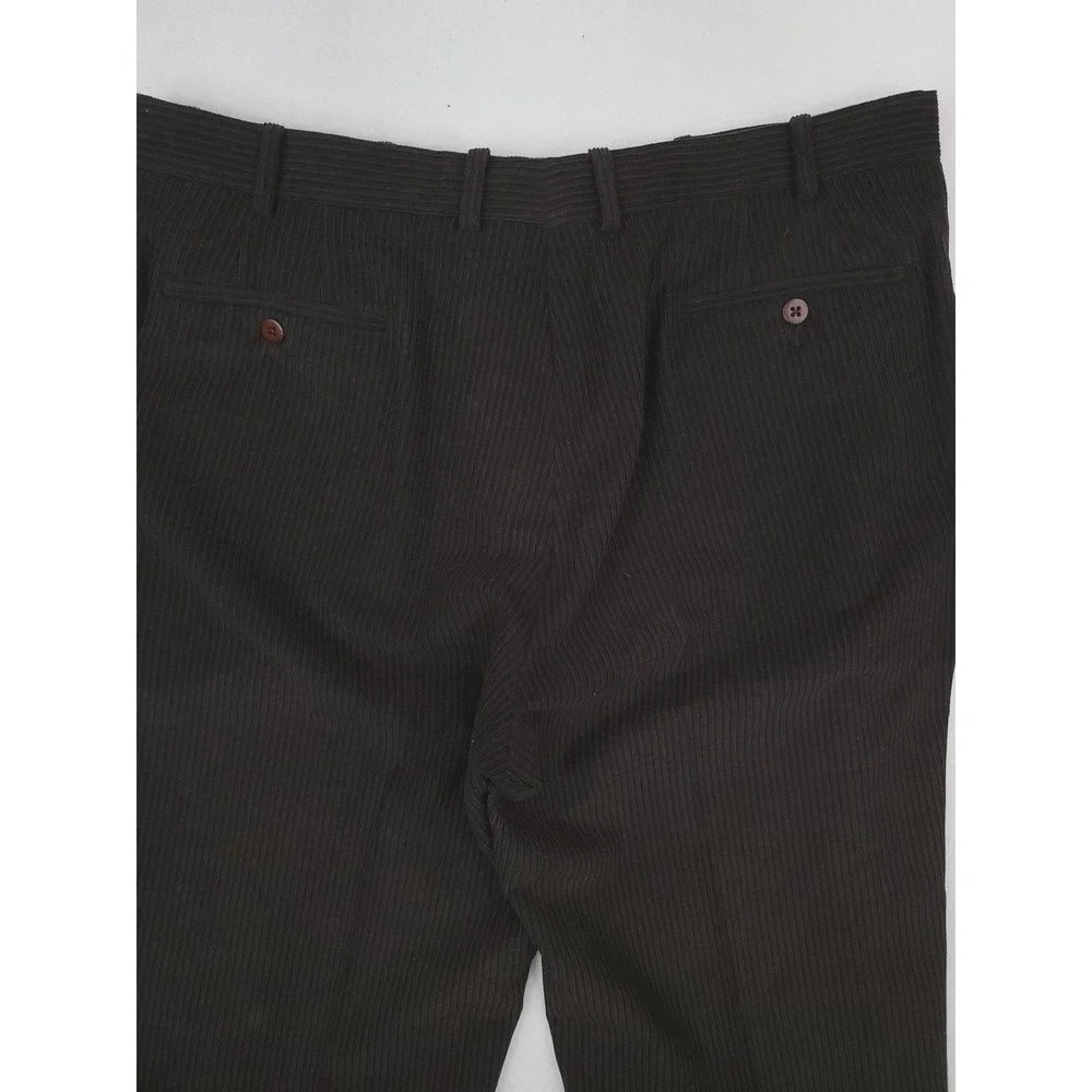 Samuelsohn Pants Mens 38x32 Brown Loro Piana Zelander Corduroy Wool Dress Cuffed